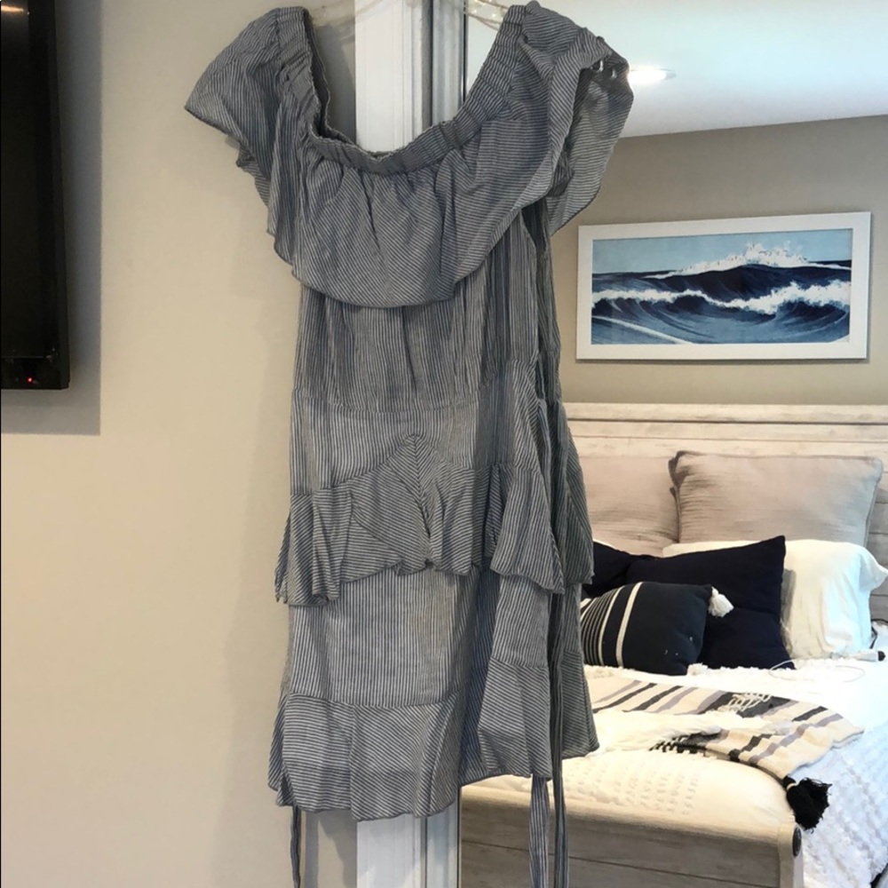 Tie mini dress frill